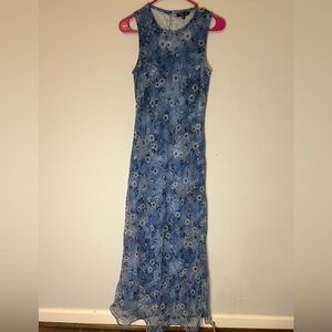 Elegant Blue Sleeveless Dress